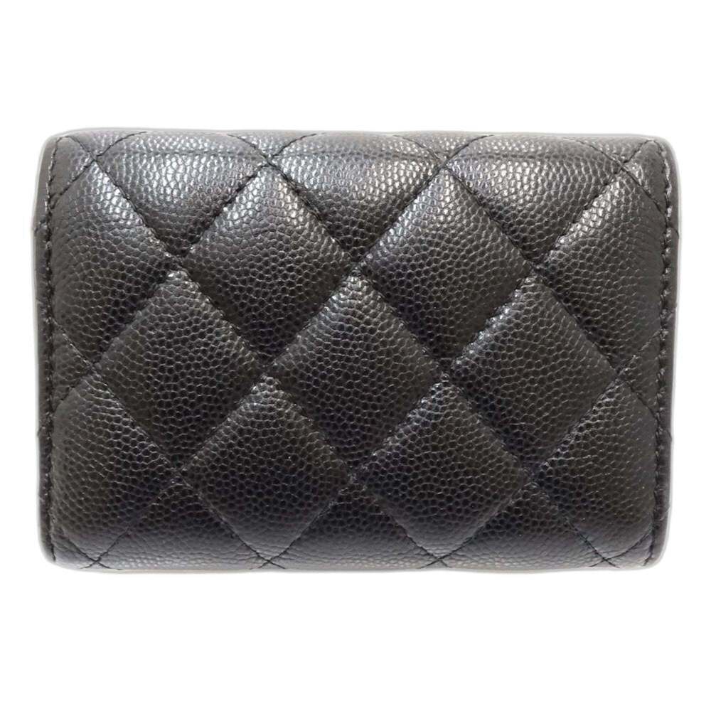 CHANEL Black Caviar Leather Logo Wallet - Picture 3 of 10
